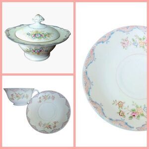 Vintage royal derby imperial china japan Tea Cups w Saucers & Sugar Bowl & Lid